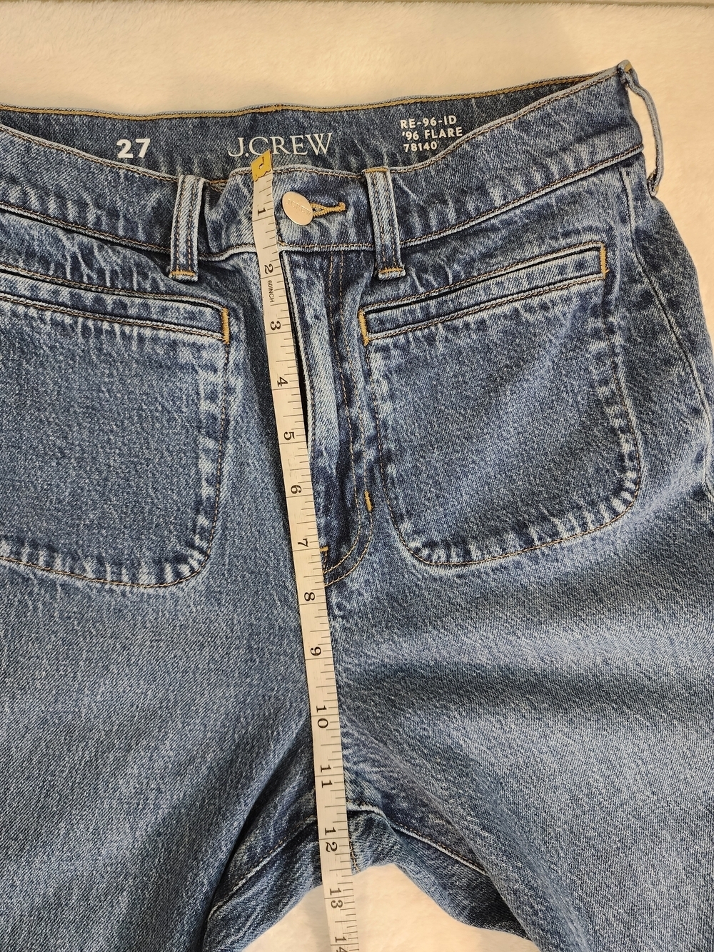 J.Crew 90s Flare Jeans Size 27 Medium Wash High Rise Retro Denim - Picture 8 of 11